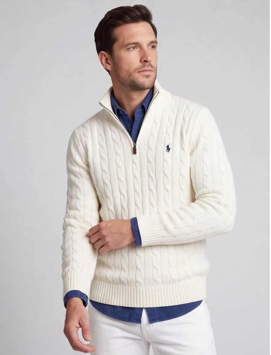 Trui Polo Ralph Lauren creme ecru