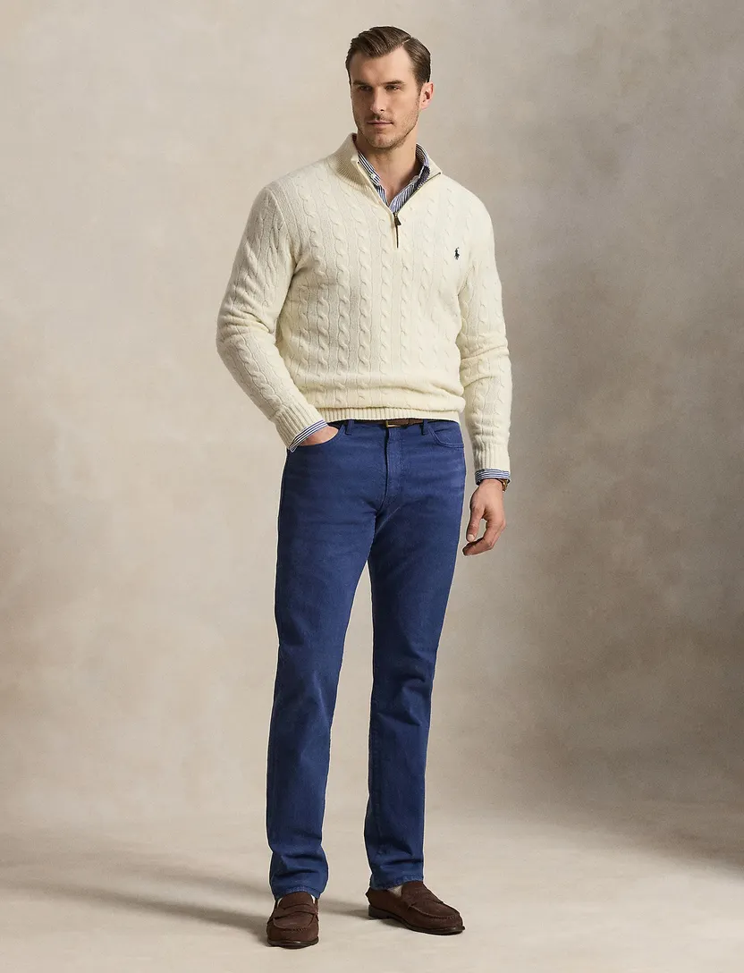 Polo Ralph Lauren Big & Tall trui half zip creme