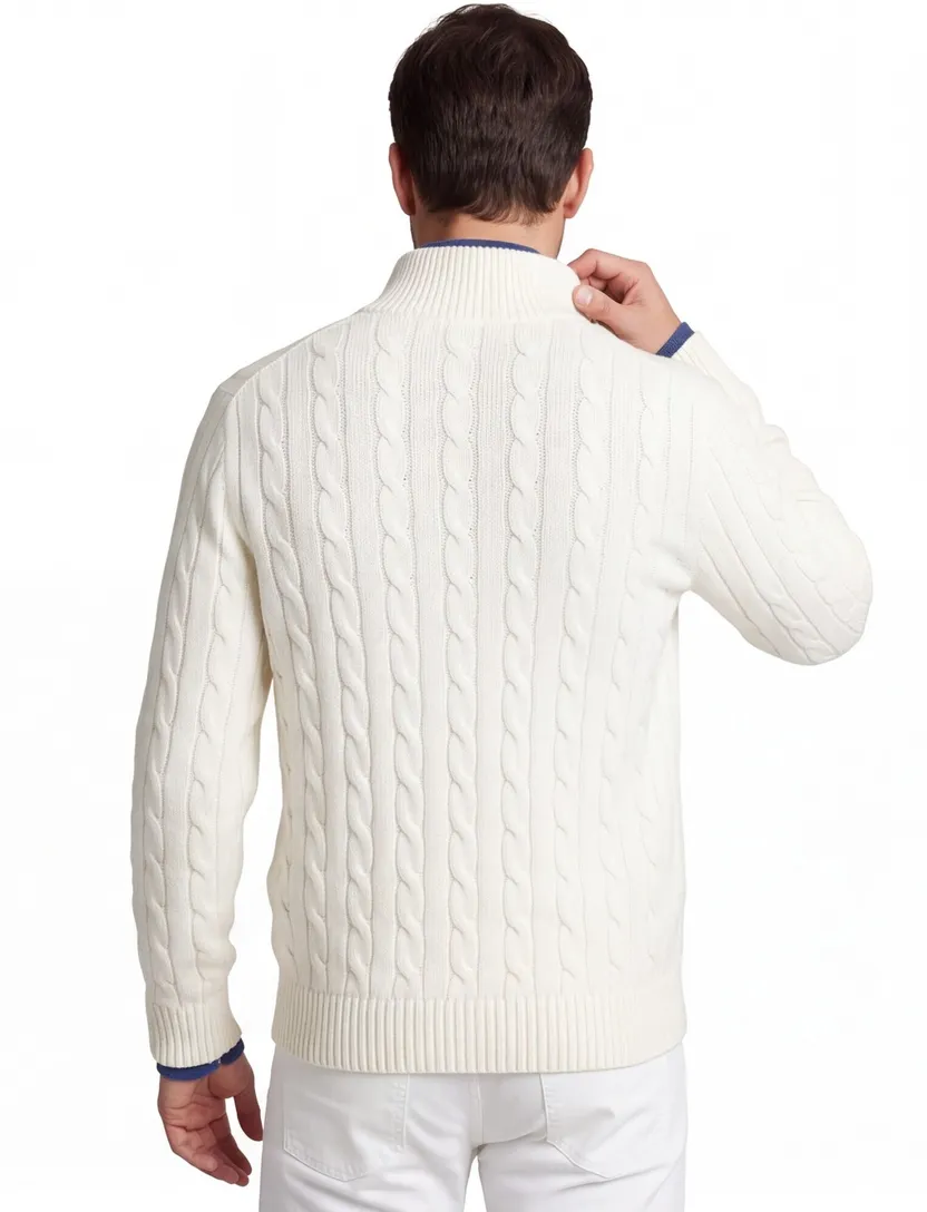 Polo Ralph Lauren Big & Tall trui half zip creme