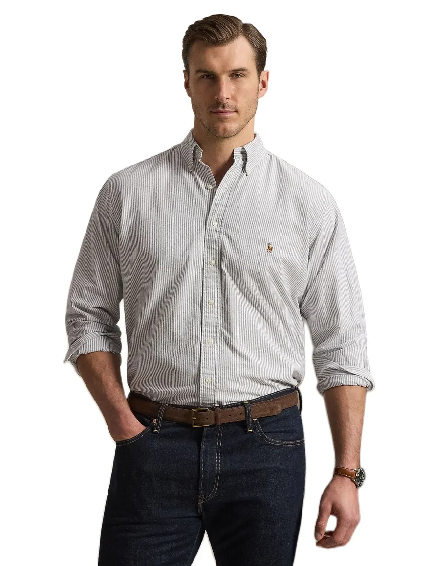 Polo Ralph Lauren Big & Tall Overhemd Wit Gestreept