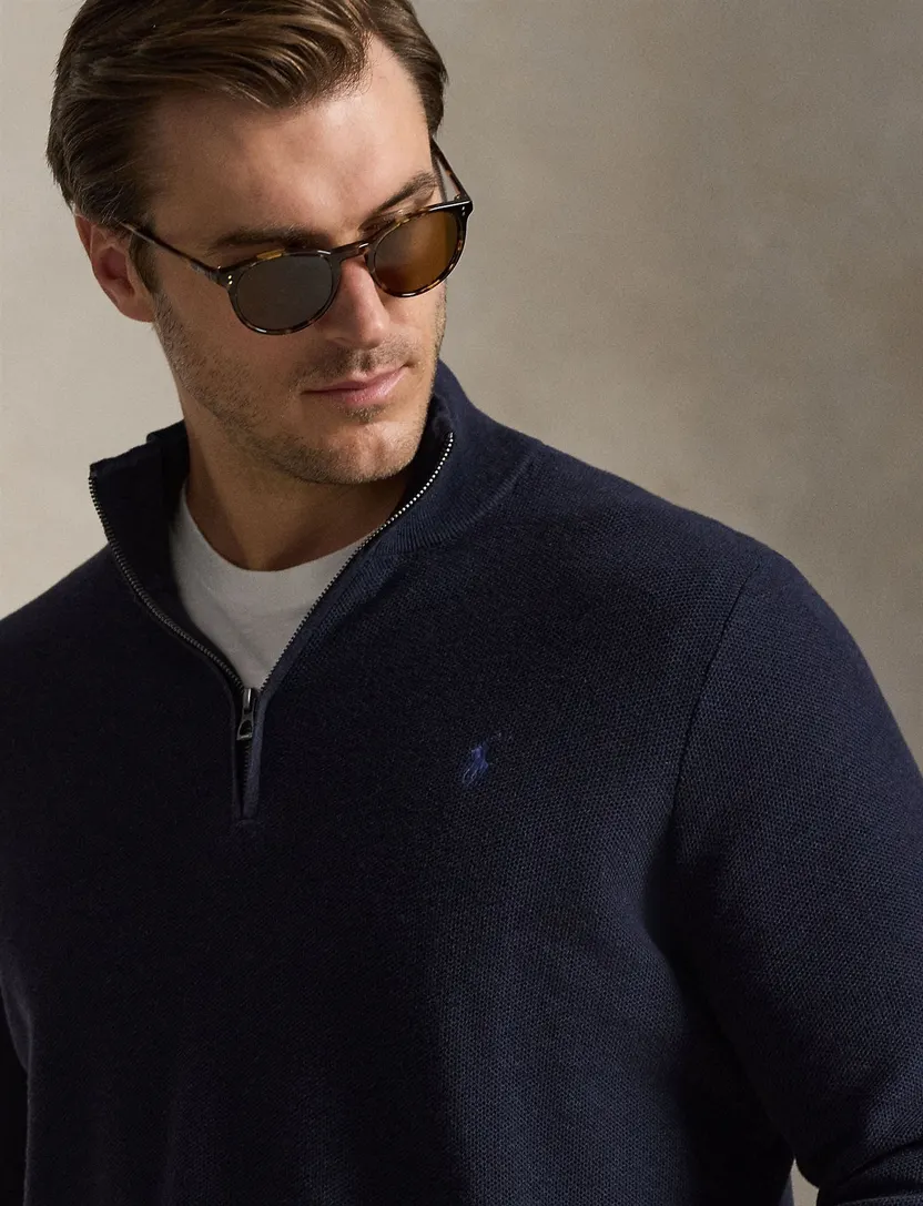 Polo Ralph Lauren Big & Tall half zip donkerblauw