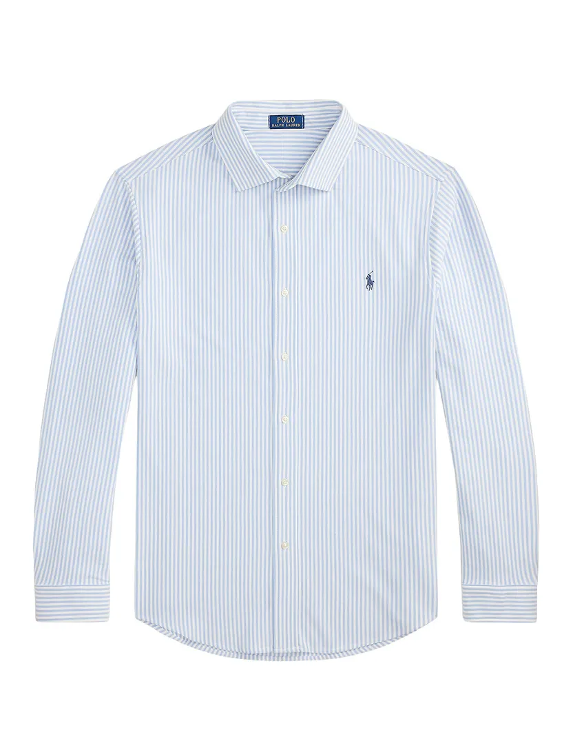 Overhemden Polo Ralph Lauren Big & Tall lichtblauw gestreept wijd