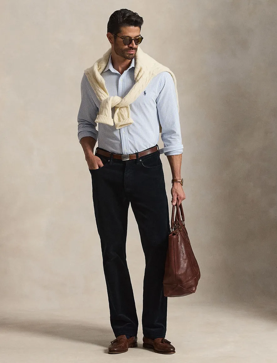 Polo Ralph Lauren Big & Tall overhemd lichtblauw gestreept