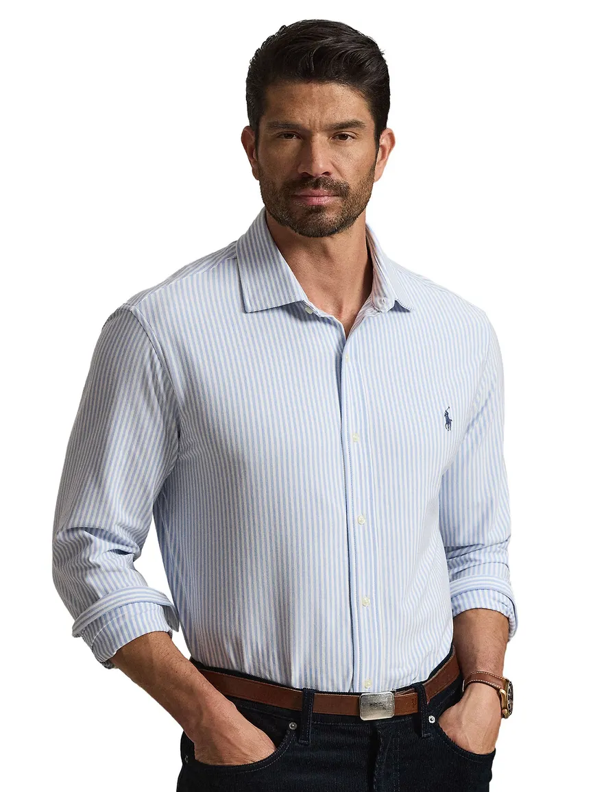 Polo Ralph Lauren Big & Tall overhemd lichtblauw gestreept
