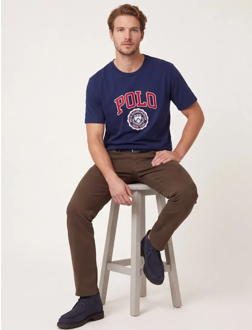 T-shirt Polo Ralph Lauren Big & Tall donkerblauw geprint