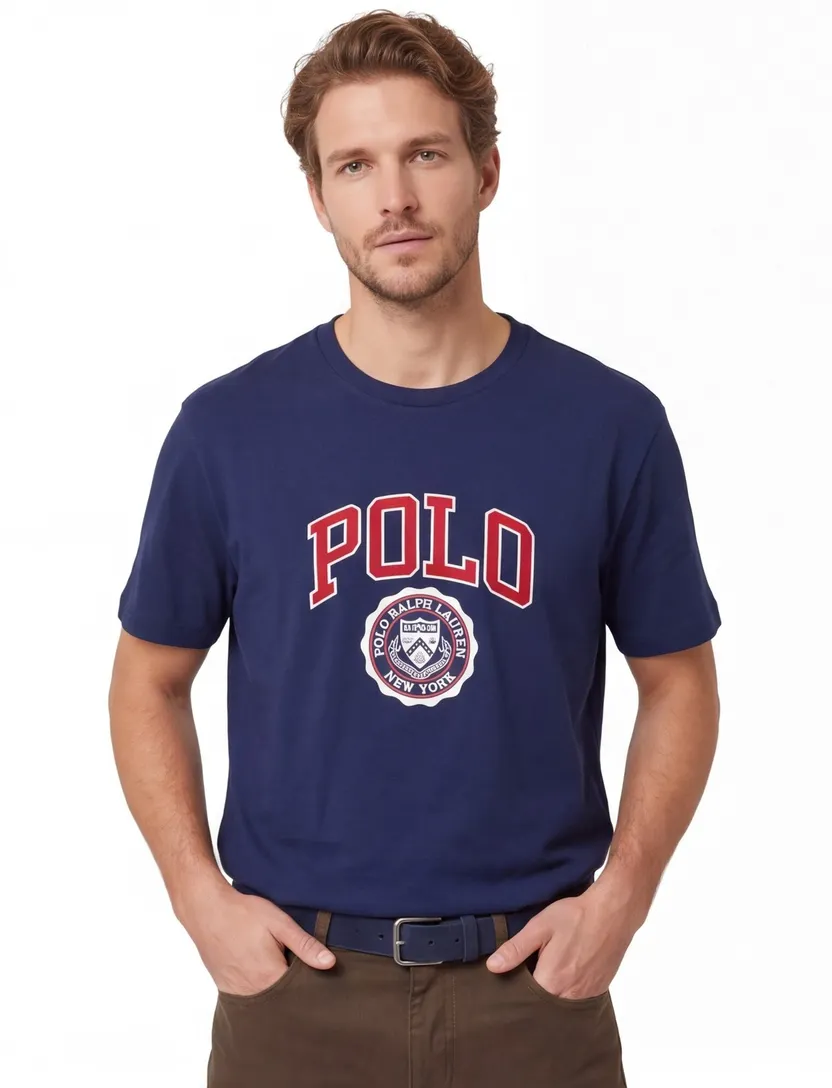 T-shirt Polo Ralph Lauren Big & Tall donkerblauw geprint
