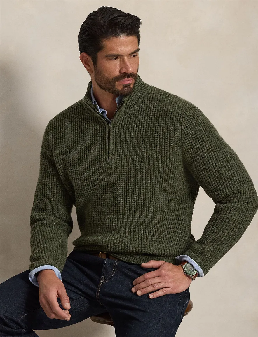 Polo Ralph Lauren Big & Tall groen half zip trui