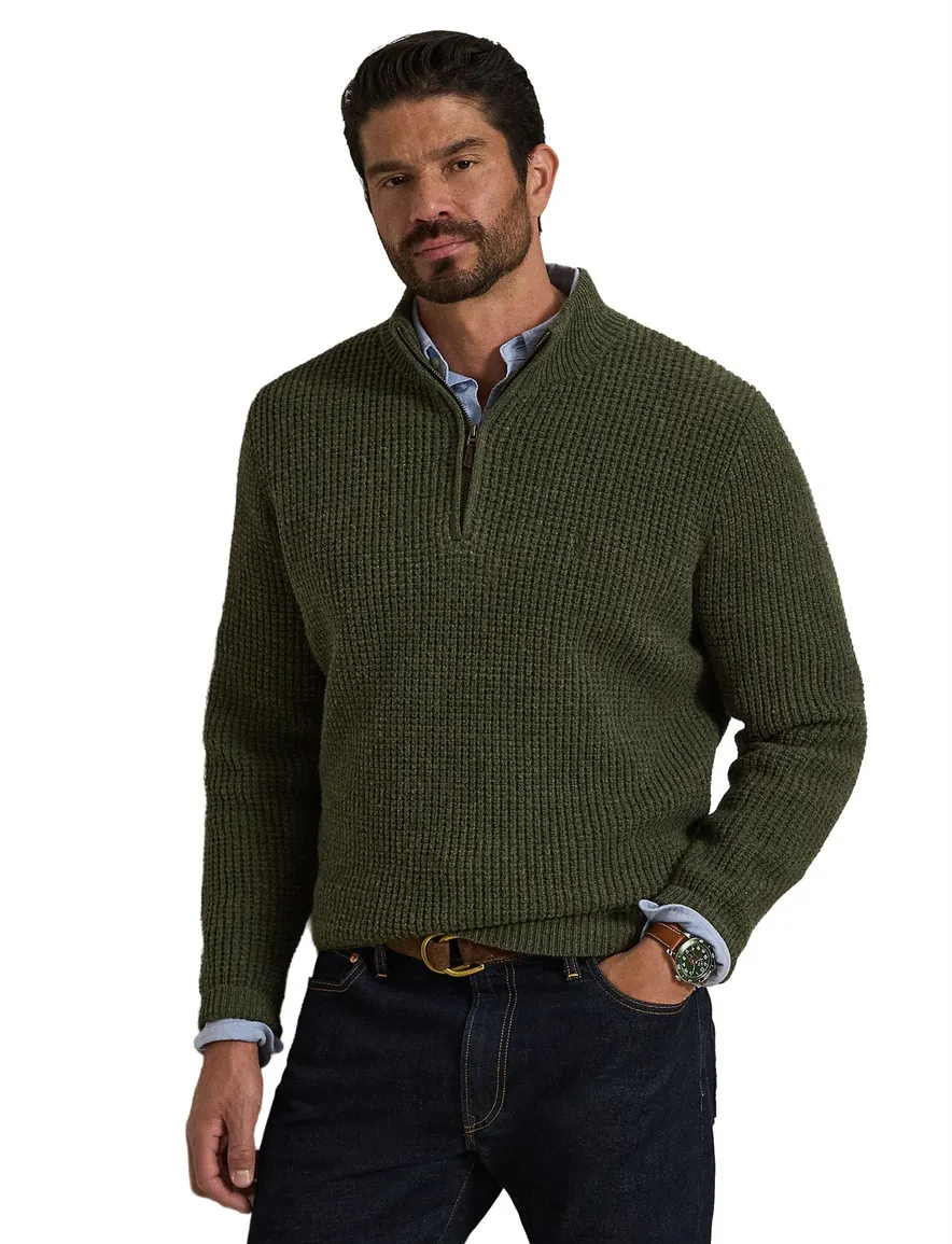 Polo Ralph Lauren Big & Tall groen half zip trui