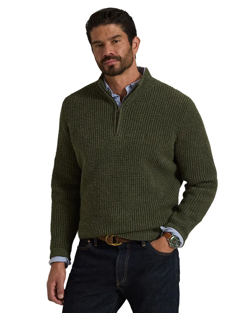 Trui Polo Ralph Lauren Big & Tall Groen Half Zip
