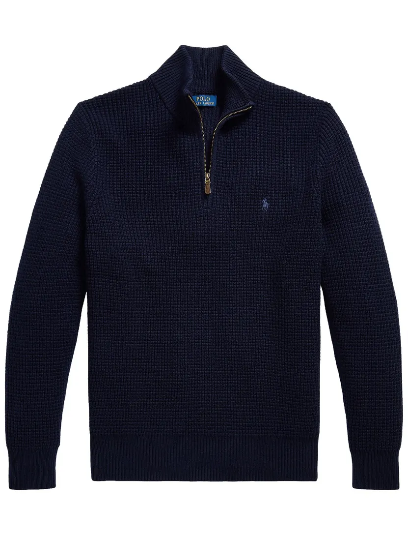 Trui Polo Ralph Lauren Big & Tall donkerblauw half zip