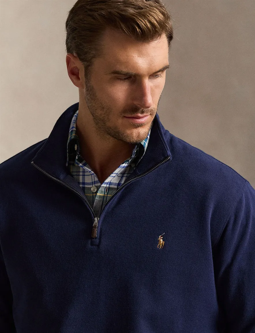 Polo Ralph Lauren Big & Tall half zip trui donkerblauw