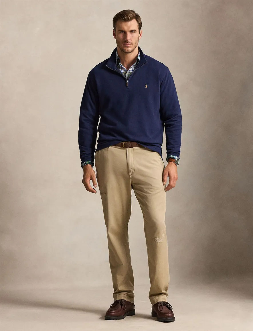 Polo Ralph Lauren Big & Tall half zip trui donkerblauw