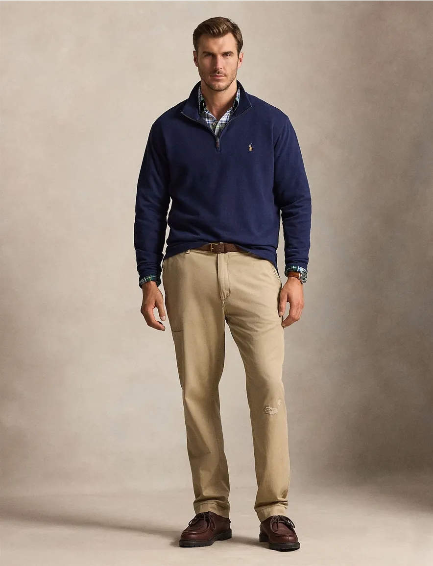 Polo Ralph Lauren Big & Tall half zip trui donkerblauw