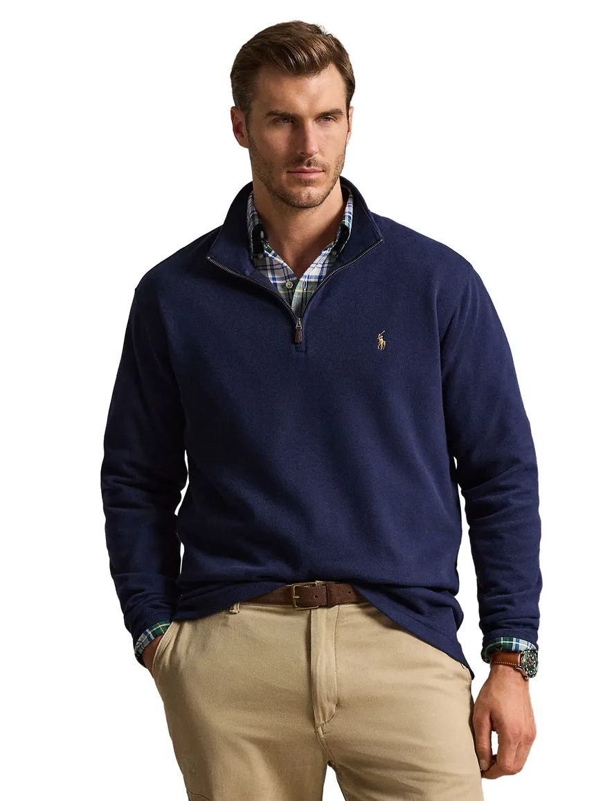 Polo Ralph Lauren Big & Tall half zip trui donkerblauw