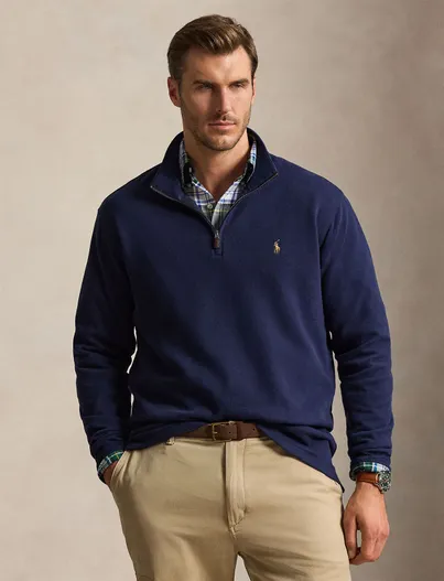 Polo Ralph Lauren Polo Ralph Lauren Big & Tall trui half zip donkerblauw