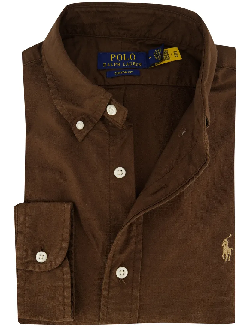 Overhemd Polo Ralph Lauren Custom Fit bruin
