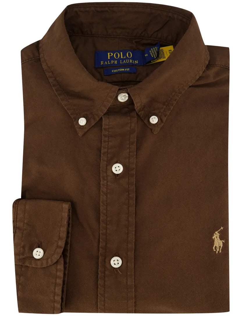 Overhemd Polo Ralph Lauren Custom Fit bruin