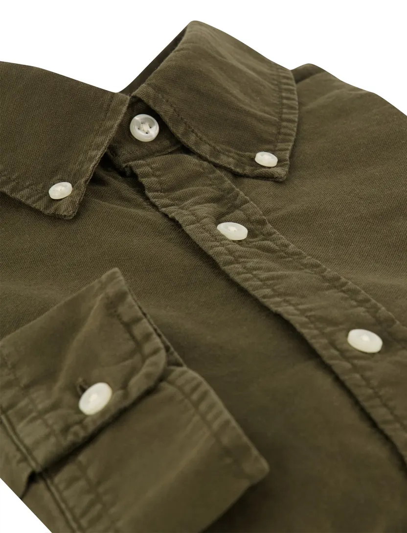 Overhemd Polo Ralph Lauren Custom Fit groen rib