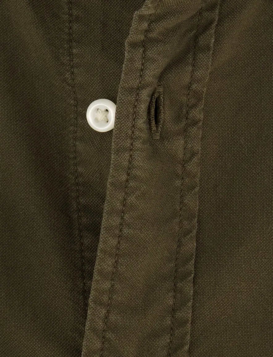 Polo Ralph Lauren Custom Fit overhemd olijfgroen effen rib