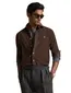 Polo Ralph Lauren Custom Fit overhemd bruin rib