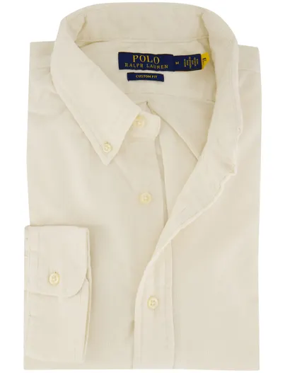 Polo Ralph Lauren Overhemd Polo Ralph Lauren Custom Fit creme rib
