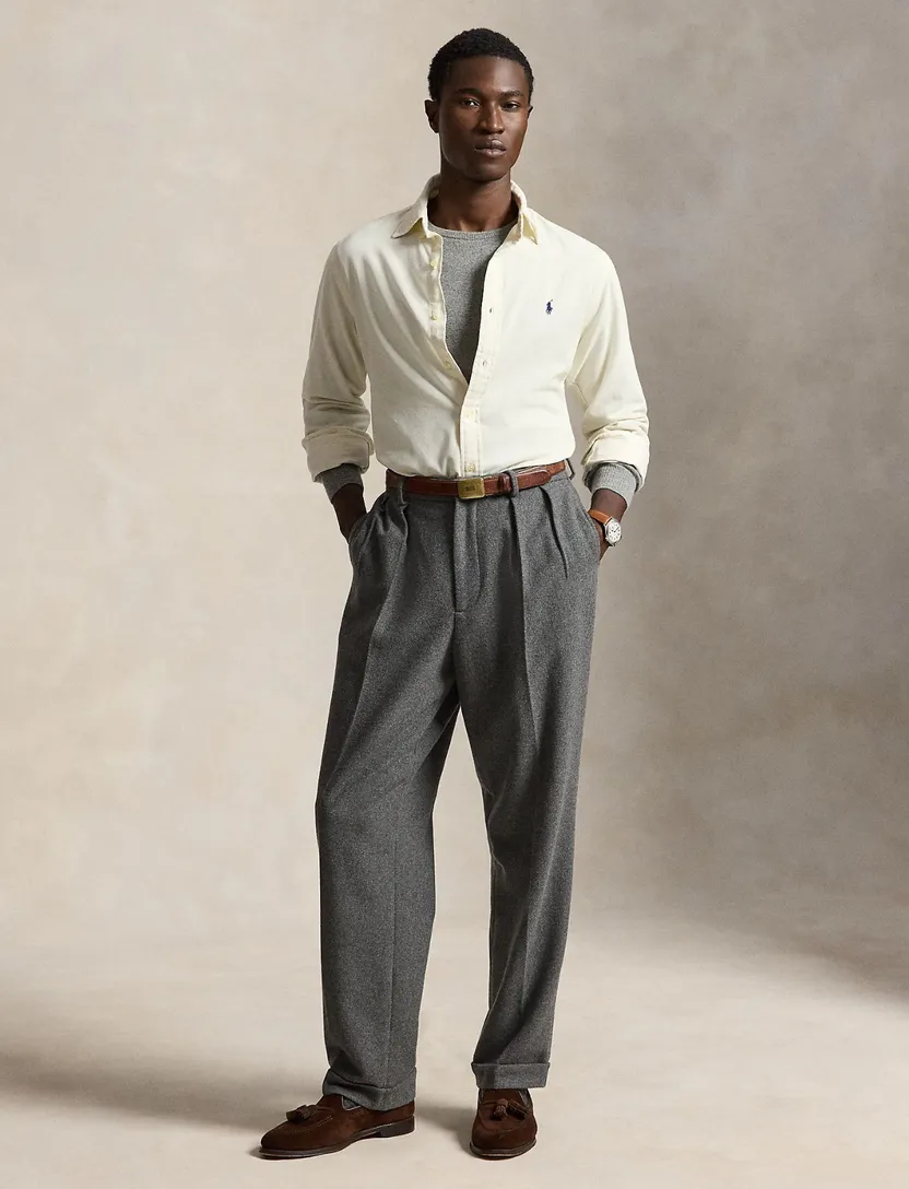Overhemd Polo Ralph Lauren Custom Fit creme rib