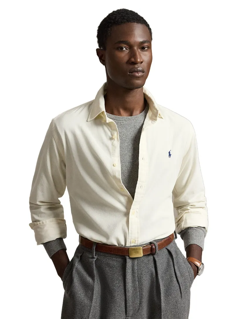 Overhemd Polo Ralph Lauren Custom Fit creme rib