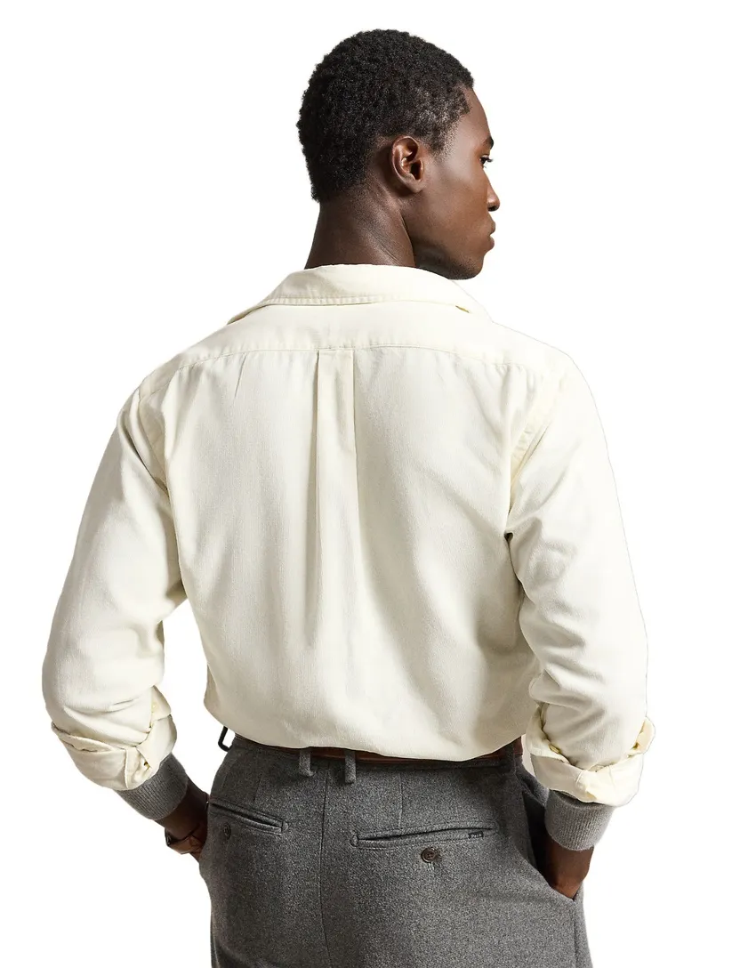 Overhemd Polo Ralph Lauren Custom Fit creme rib
