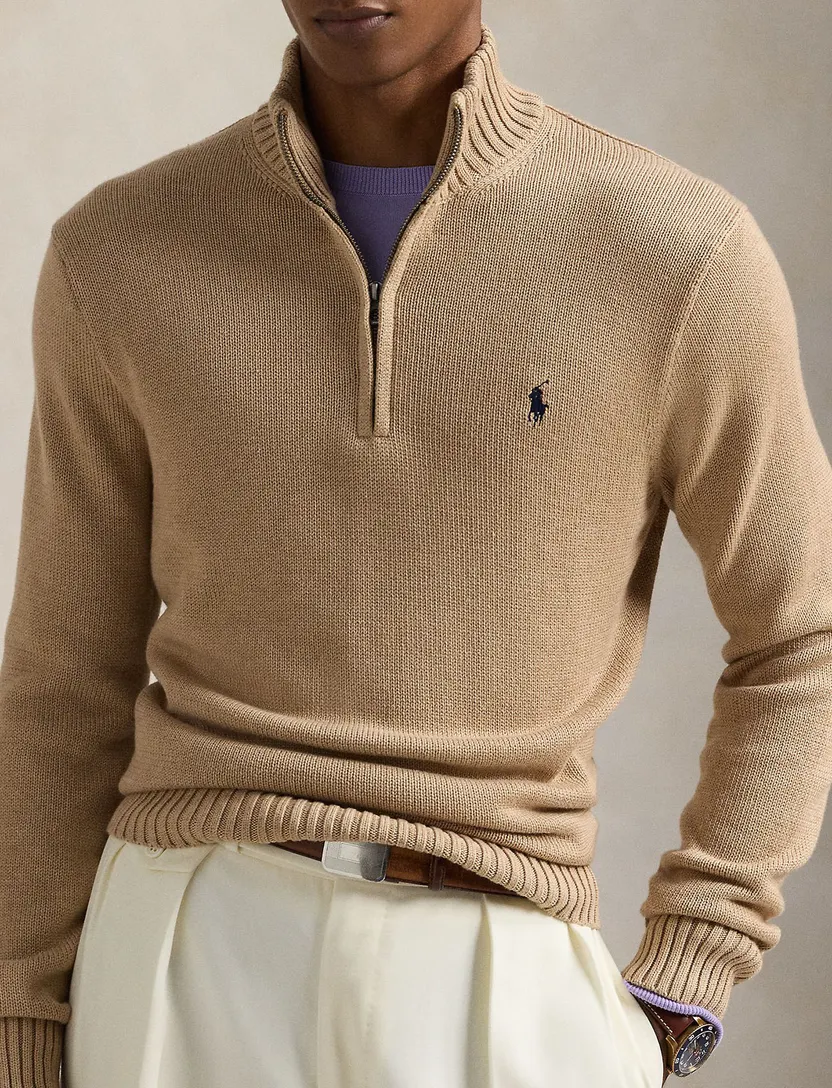 Polo Ralph Lauren truien camel half zip