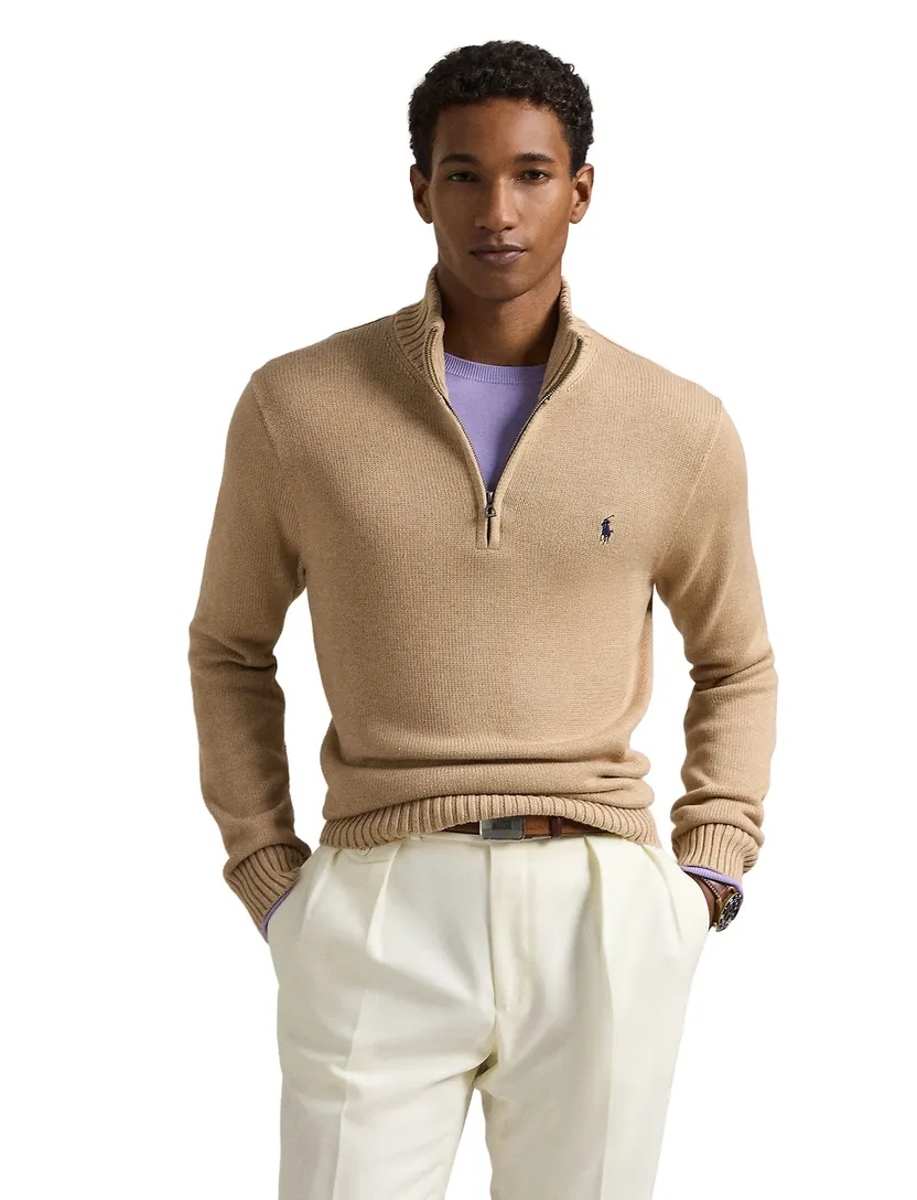 Polo Ralph Lauren truien camel half zip