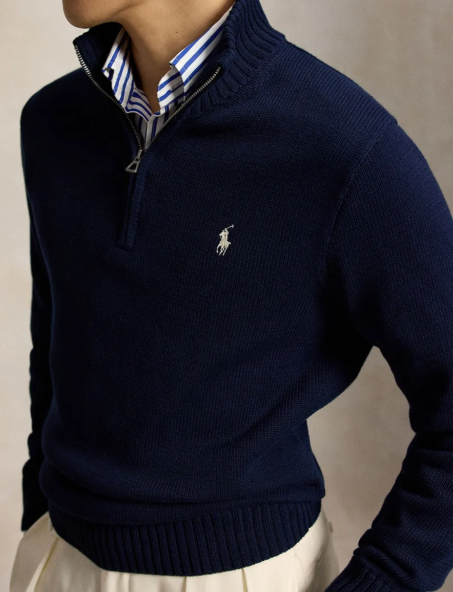Polo Ralph Lauren half zip trui donkerblauw