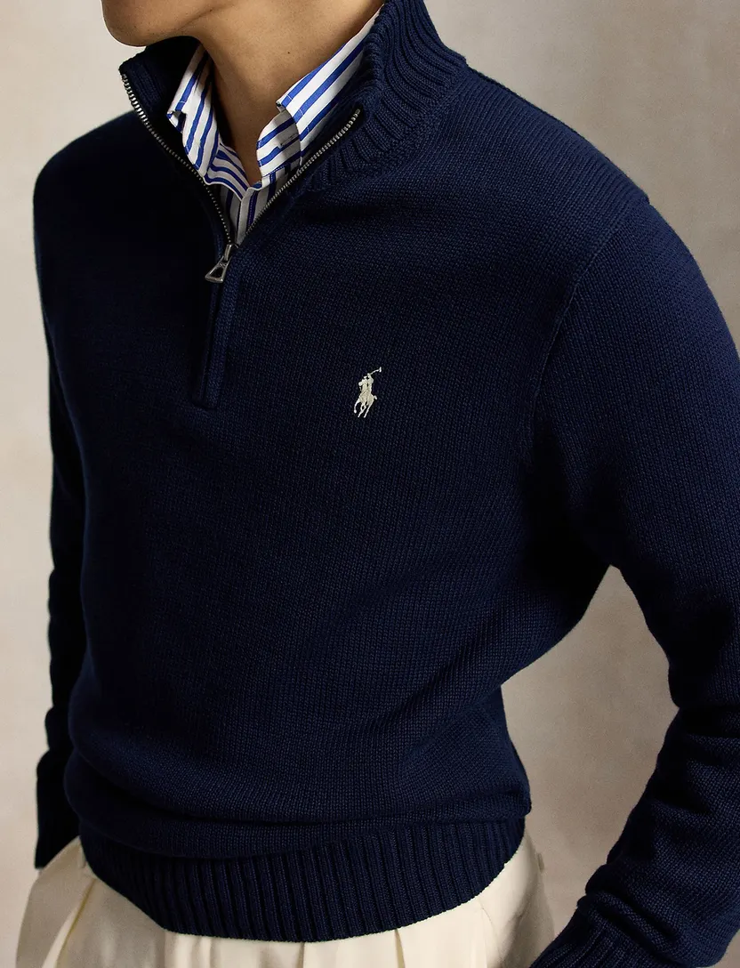 Trui Polo Ralph Lauren half zip donkerblauw