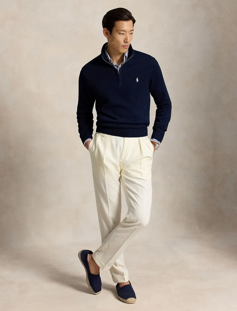 Trui Polo Ralph Lauren half zip donkerblauw