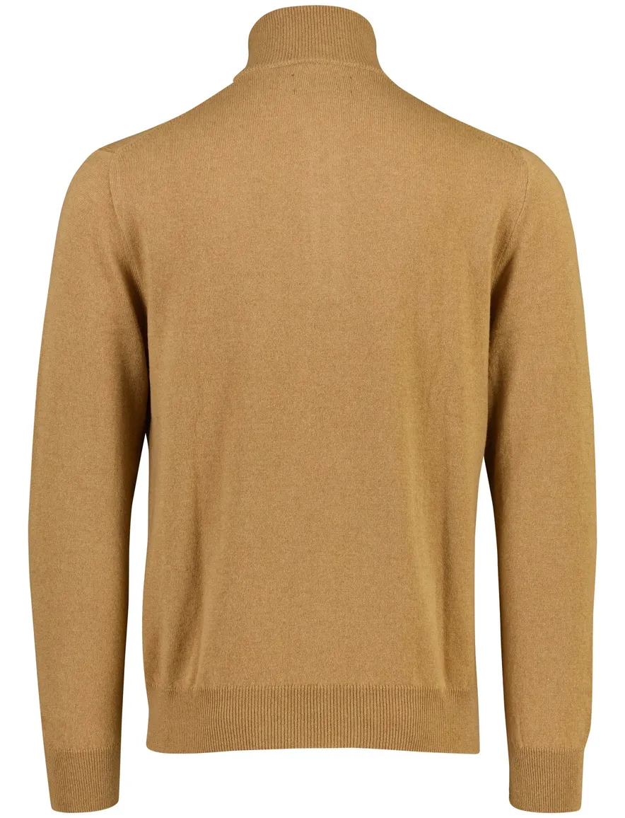 Polo Ralph Lauren trui half zip camel gemeleerd