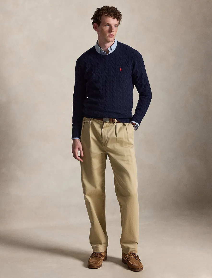 Polo Ralph Lauren kabeltrui ronde hals navy