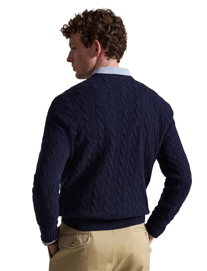 Polo Ralph Lauren kabeltrui ronde hals navy