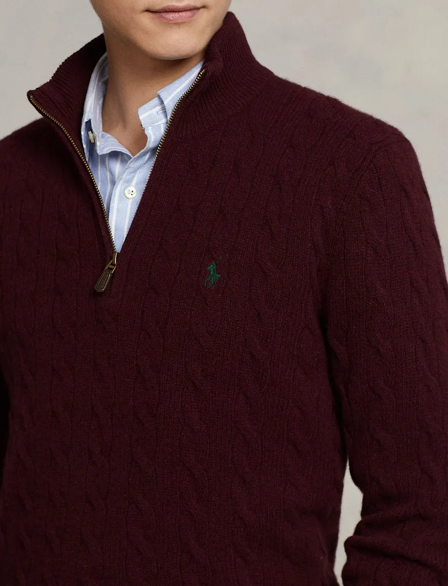 Polo Ralph Lauren half zip trui bordeaux wol