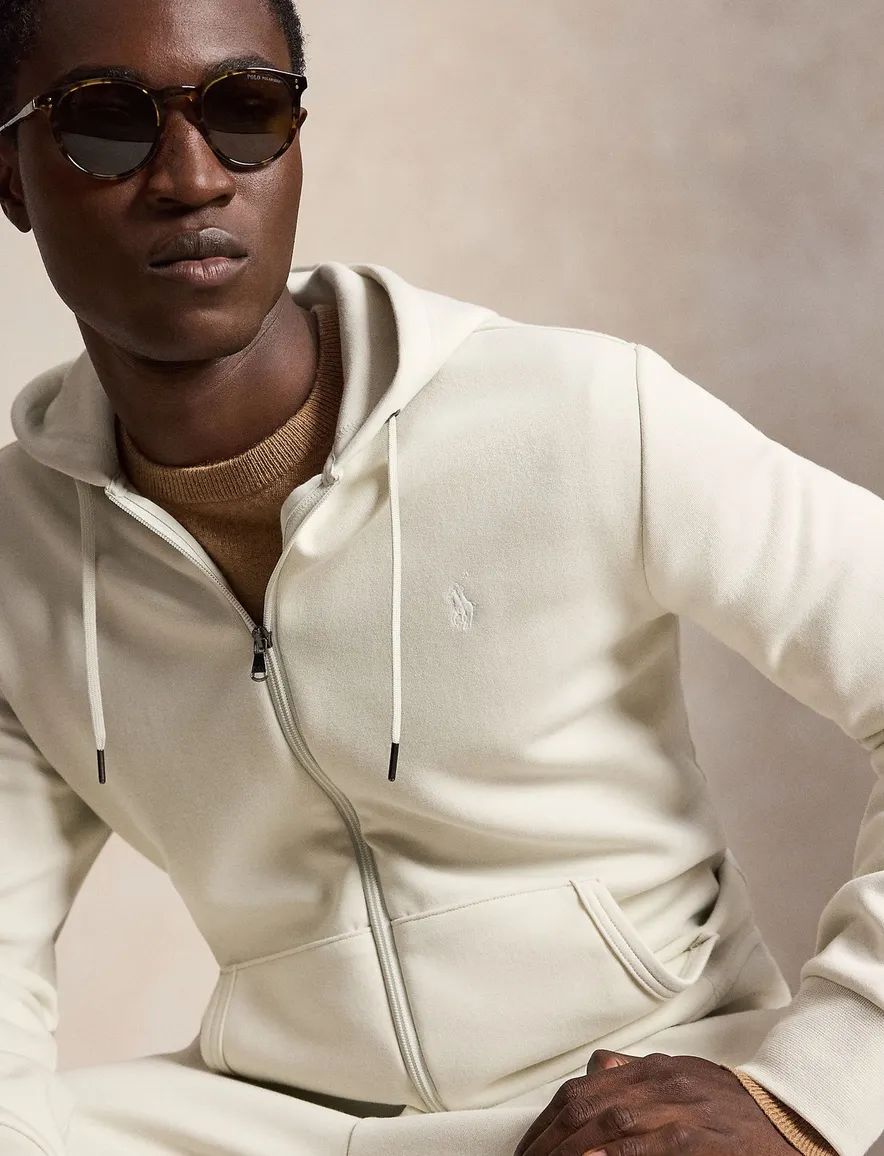 Polo Ralph Lauren sweatvest beige met capuchon