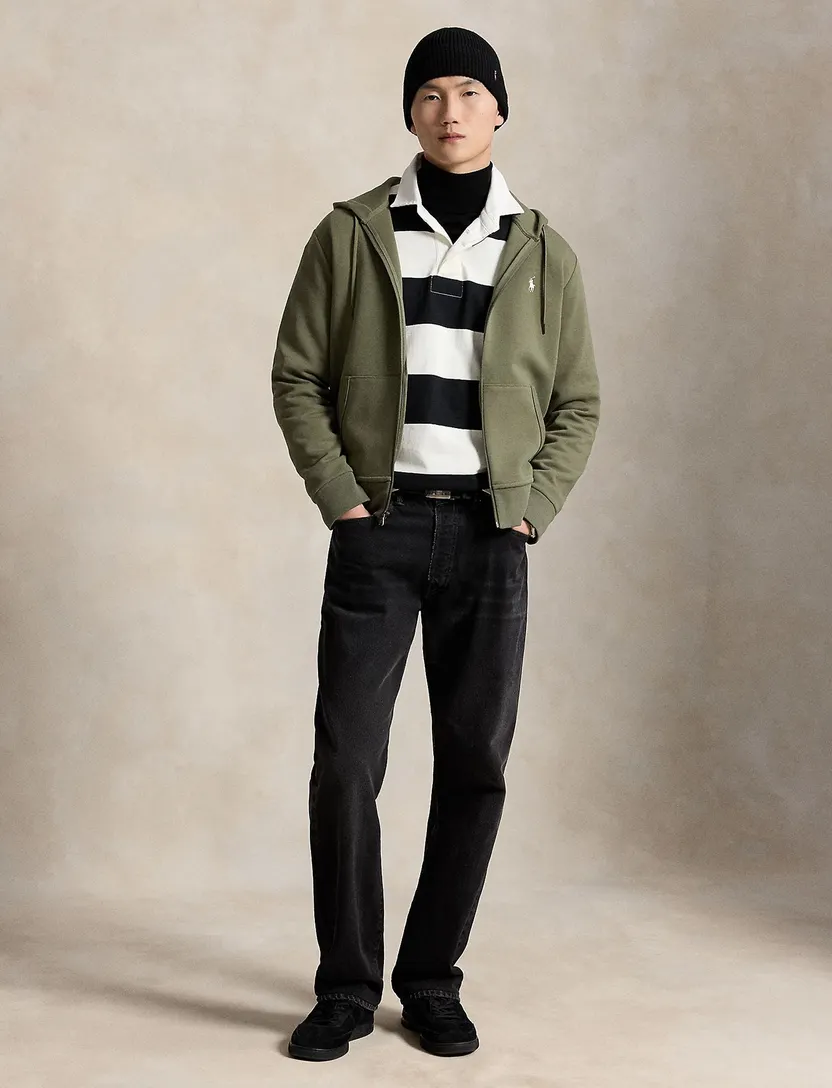 Vest Polo Ralph Lauren olijfgroen capuchon