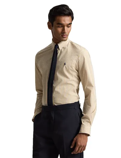 Polo Ralph Lauren Polo Ralph Lauren Custom Fit beige gestreept stretch