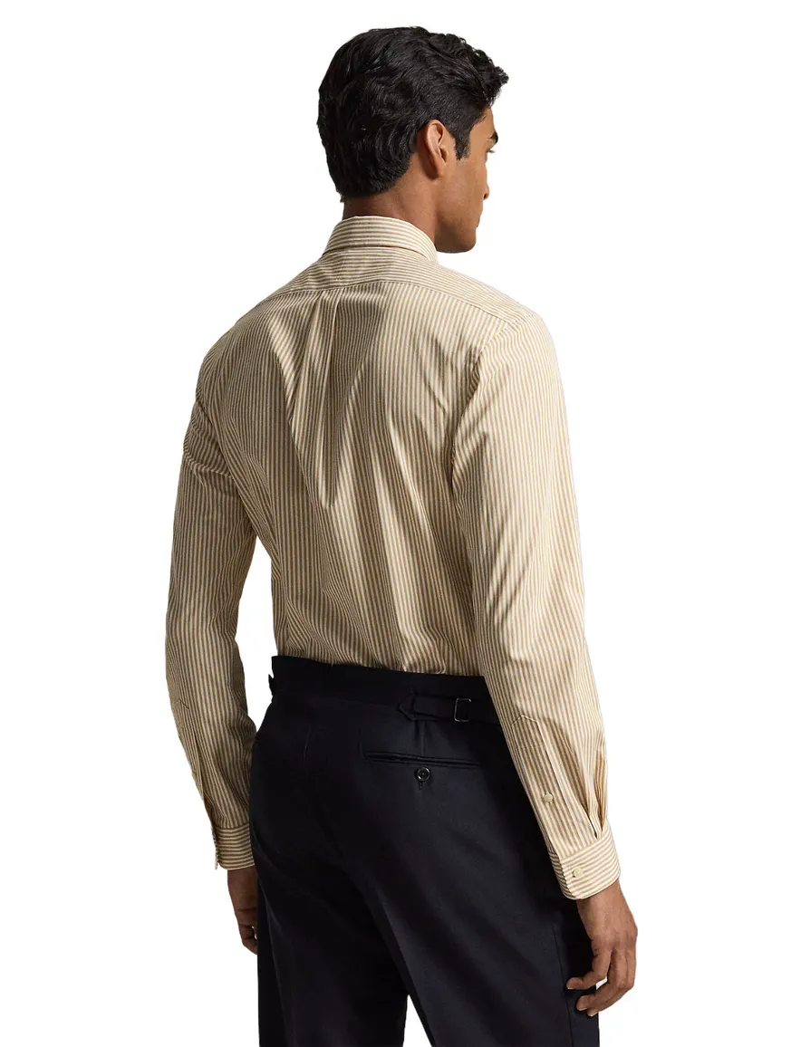 Polo Ralph Lauren Custom Fit overhemd gestreept beige