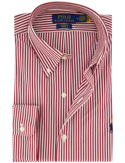 Polo Ralph Lauren Polo Ralph Lauren Custom Fit overhemd rood gestreept stretch