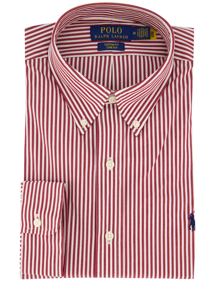 Overhemd Polo Ralph Lauren Custom Fit rood gestreept
