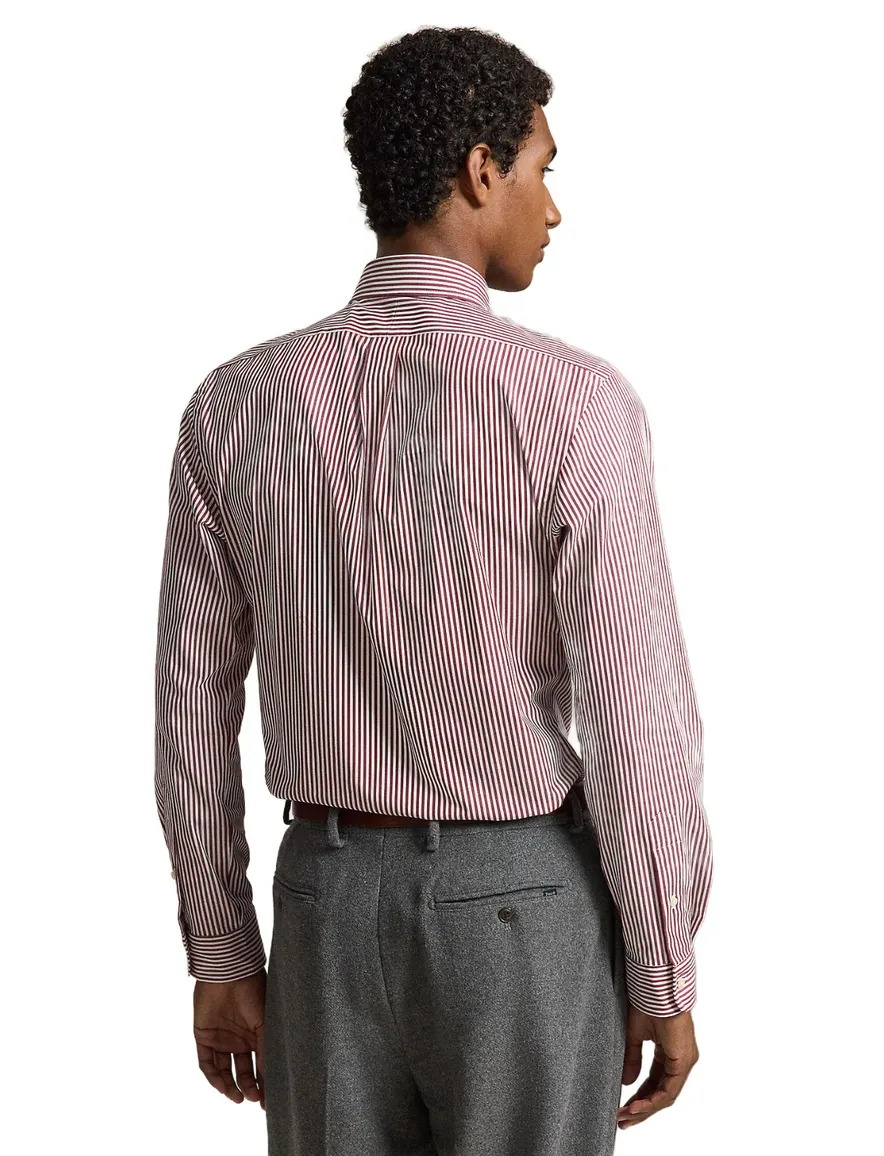 Polo Ralph Lauren Custom Fit overhemd rood gestreept stretch