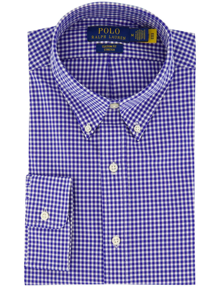 Polo Ralph Lauren Custom Fit geruit overhemd blauw