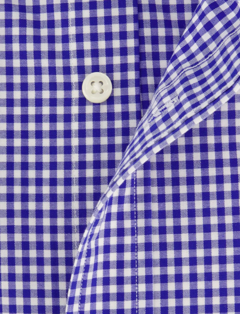 Overhemden Polo Ralph Lauren Custom Fit blauw geruit stretch