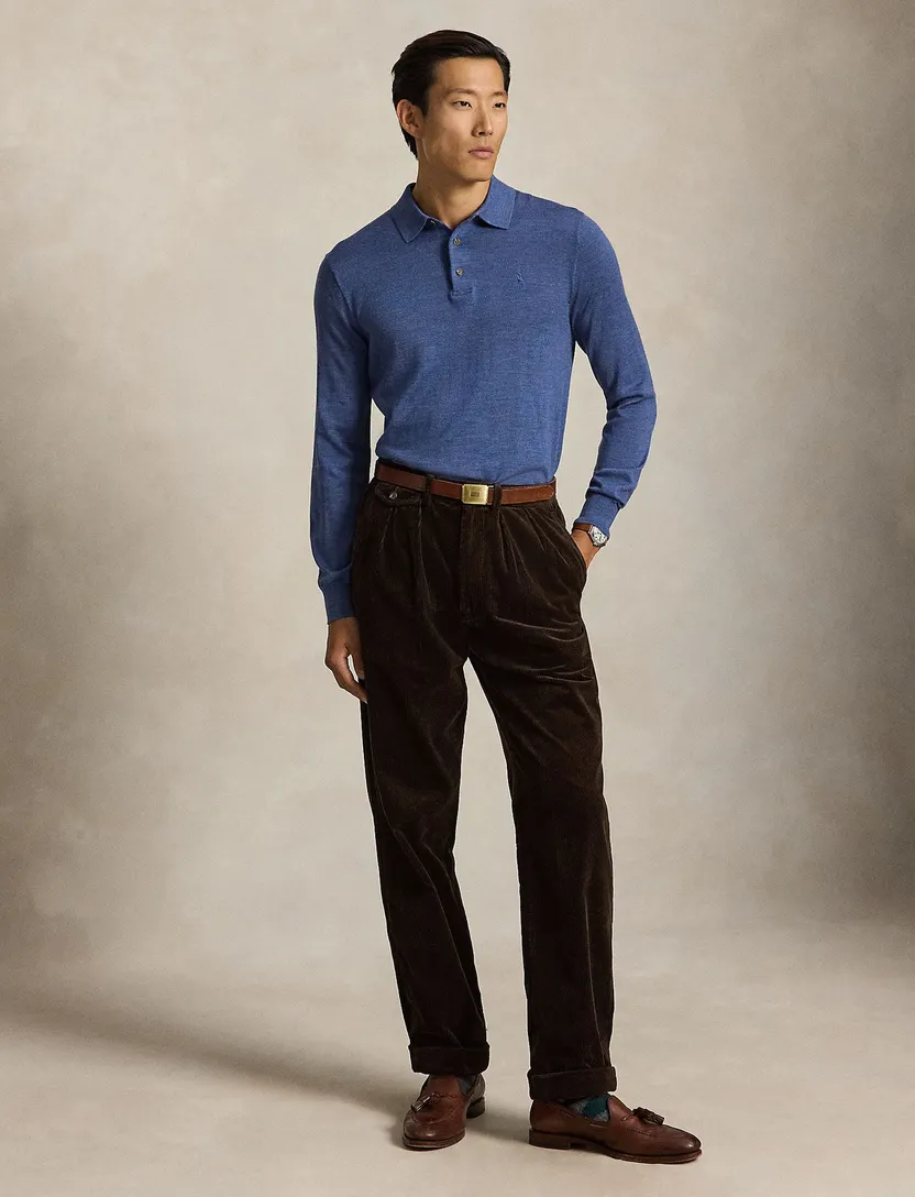 Poloshirt Polo Ralph Lauren Classic Fit blauw wol