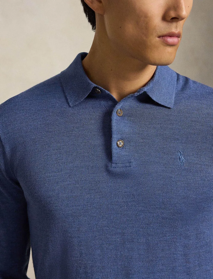 Poloshirt Polo Ralph Lauren Classic Fit blauw wol