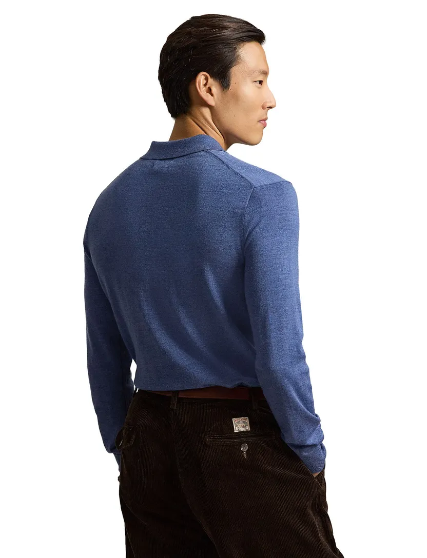 Poloshirt Polo Ralph Lauren Classic Fit blauw wol