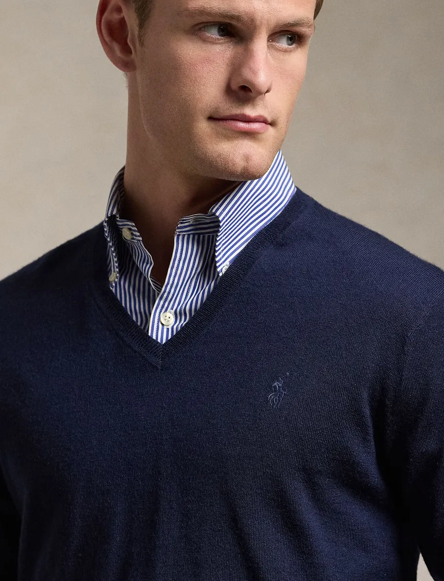 Polo Ralph Lauren trui donkerblauw v-hals